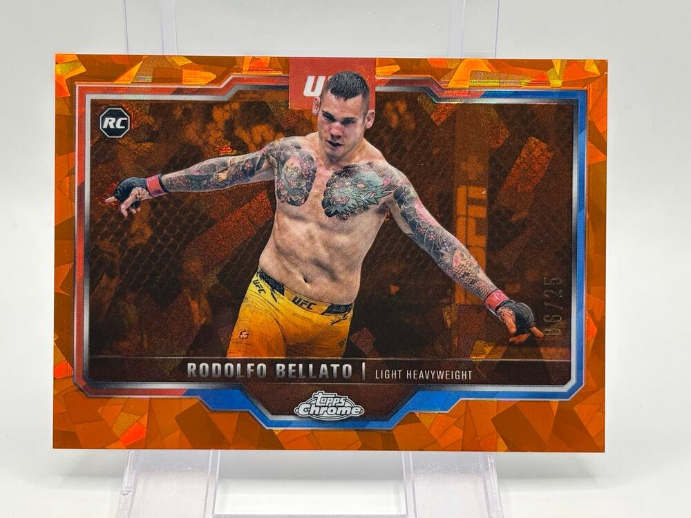 2025 Topps Chrome UFC Sapphire Rodolfo Bellato Rookie Orange Refractor 6/25 SP